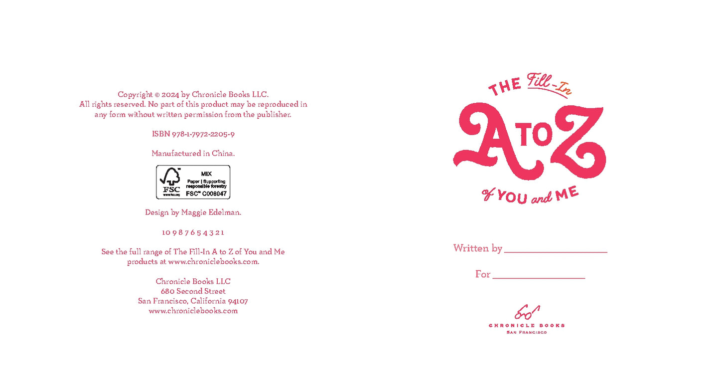 The Fill-In A to Z of You and Me: For Mom